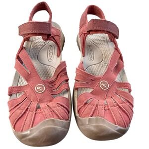 KEEN Rose Redwood Suede Closed Toe Hiking Sandals 7